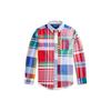 Polo Oxford Cloth Fun Plaid Long Sleeve Logo Shirt Kids Shirts Red Blue CWPOWOVY6820232