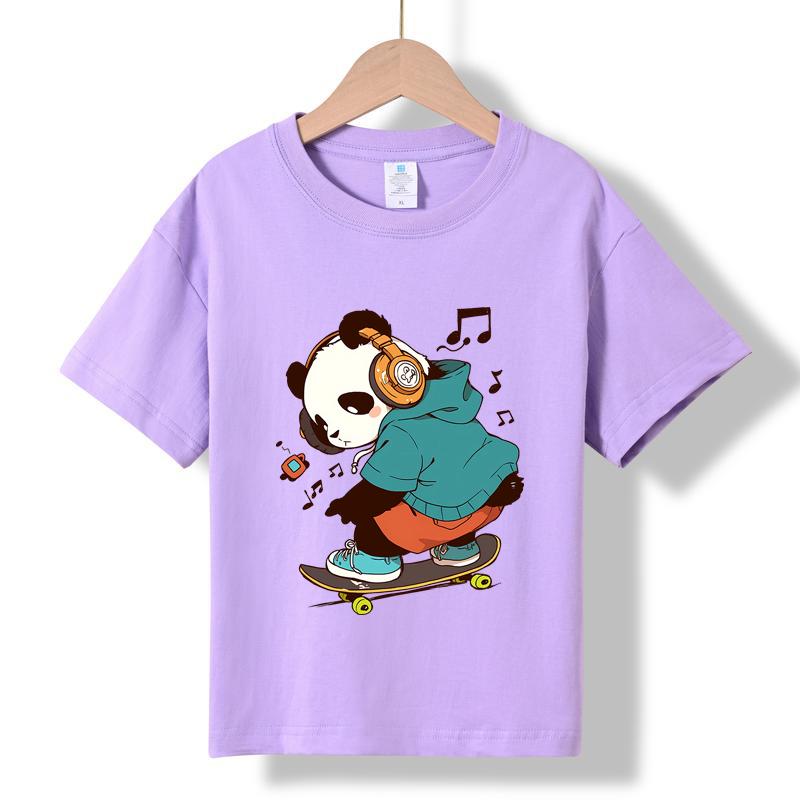 XH90 MINISO 2026 Summer New Printed Cotton Round Neck T-shirt for Children Aged 1-16, Boys and Girls