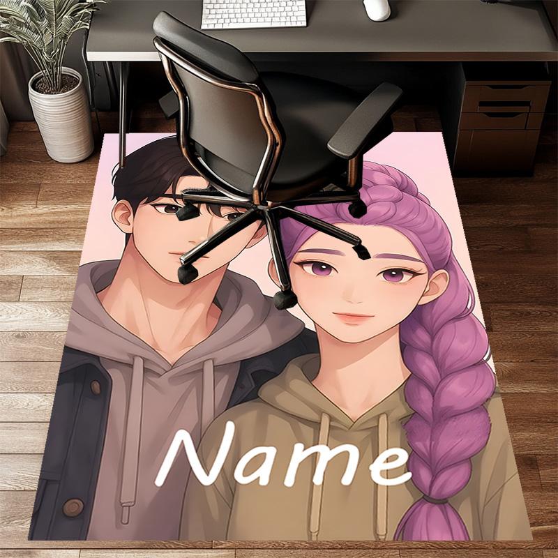Custom KPop Demon Hunters Mat Personalized Name, Polyester Washable Indoor Entryway Rug, Gift for Christmas, Easter, Thanksgiving Day