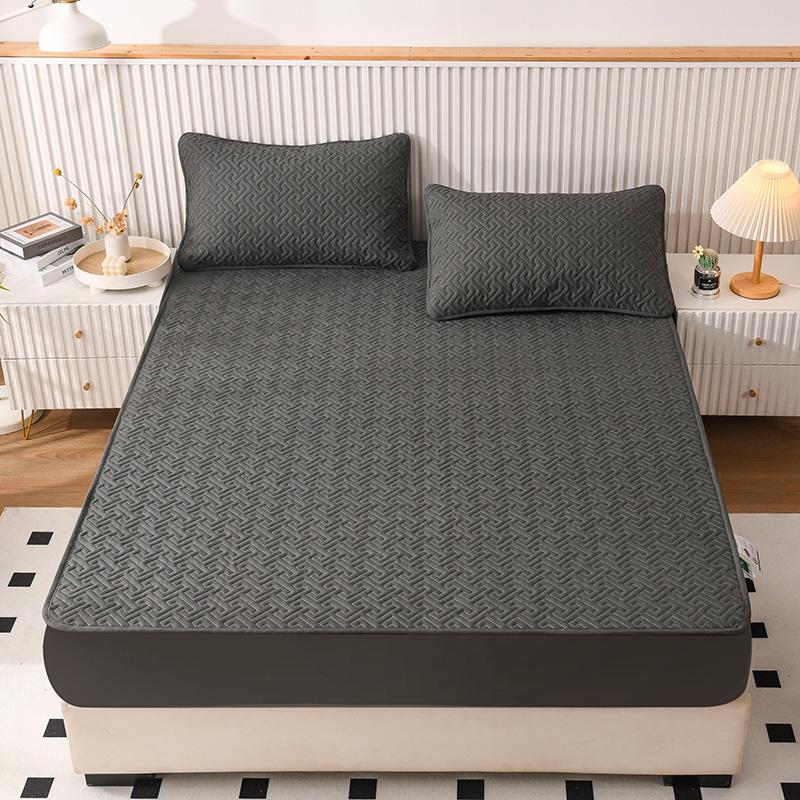 Современный стеганый наматрасник из 100% хлопка, мягкий утепленный дышащий наматрасник из необработанного хлопка, индивидуальный чехол на кровать, не включая наволочку