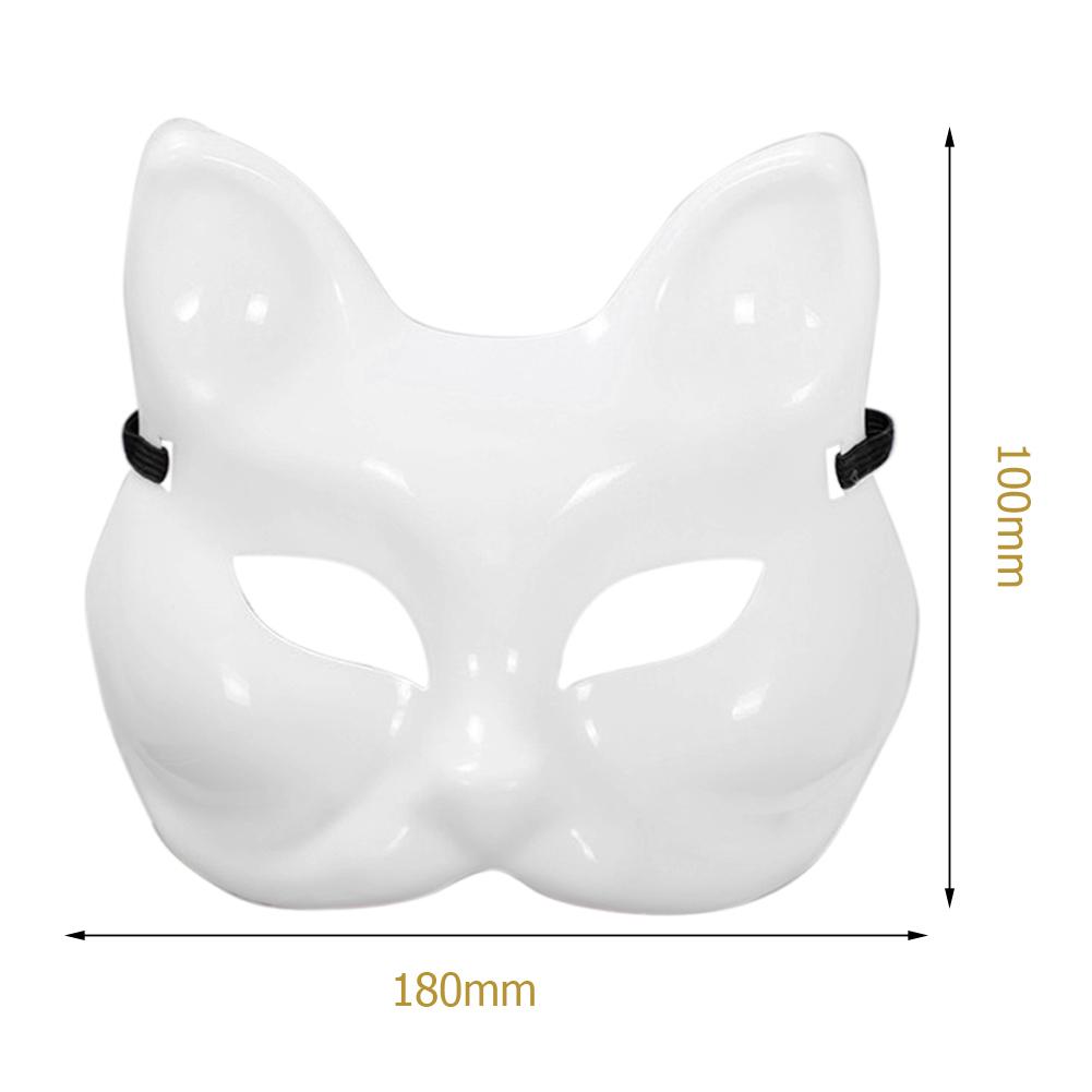 DIY White Masquerade Masks Handmade Japanese Kabuki Kitsune Masks Plastic Creative Funny Multi-function Fancy for Costume Party