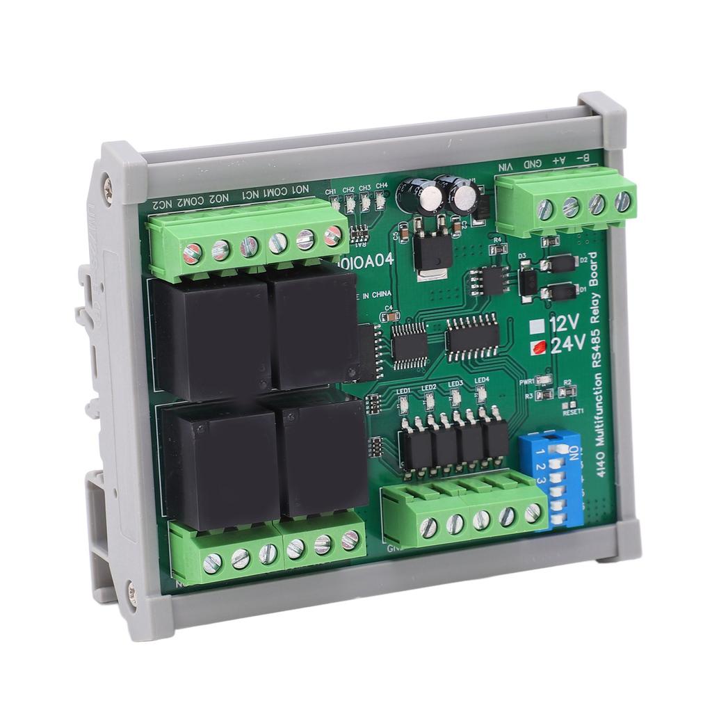 RS485 Relay Module 4 Channel RTU PCB Board with Housing Industrial Control Components DC24V