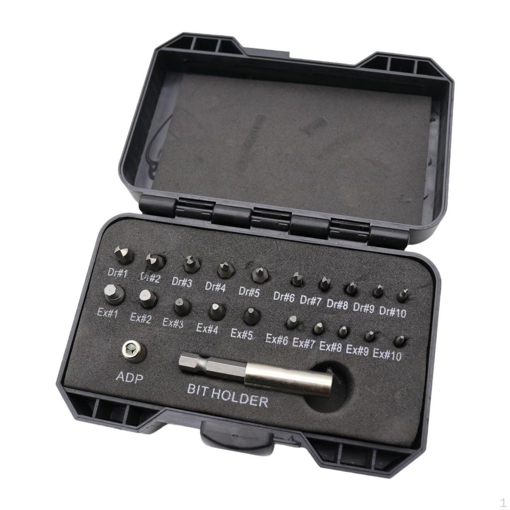 22 Pieces Damaged Screw Extractor Easy Out Stripped Kit Removal Broken Bolt