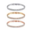 4mm Stainless Steel Plated Gold Color Fashion Zirconia Bracelet for Women Crystal Designer Thin Chain Wedding Jewelry