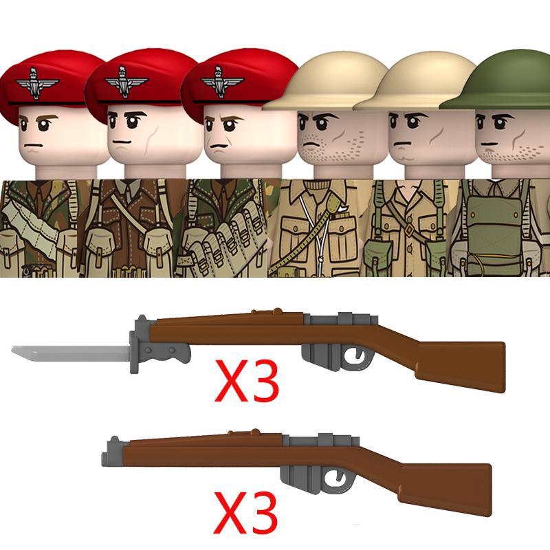 Нетоксичные Военные Вторая Мировая Война Немецкий Флот Бронетанковые Войска Строительные Блоки США 101-я Великобритания Советский Союз Солдаты Пехота Оружие Кубики Игрушки Дети
