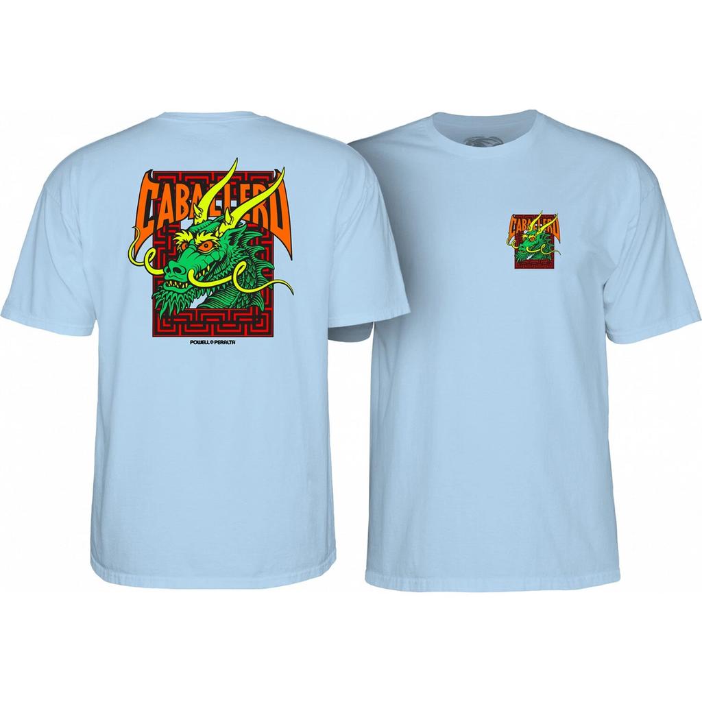 Футболка для скейтборда Powell Peralta Cab Street Dragon Небесно-голубая Мужская