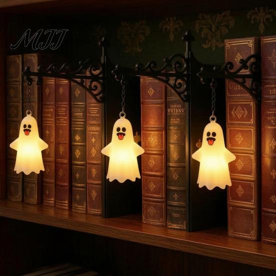 Декоративный книжный уголок со светом, Светодиодный светильник для книжной полки на Хэллоуин, Винтажная металлическая полка-лампа, Питание от батарей, Миниатюрная люстра для книжного шкафа, Теплый светодиодный ночник