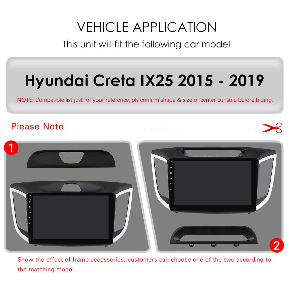 Hizpo 8 + 128 Android 12 Автомобильная магнитола для Hyundai Creta IX25 2015 2016 2017 2018 2019 Мультимедийный видеоплеер Навигация GPS 2din Carplay 4G SWC Головное устройство