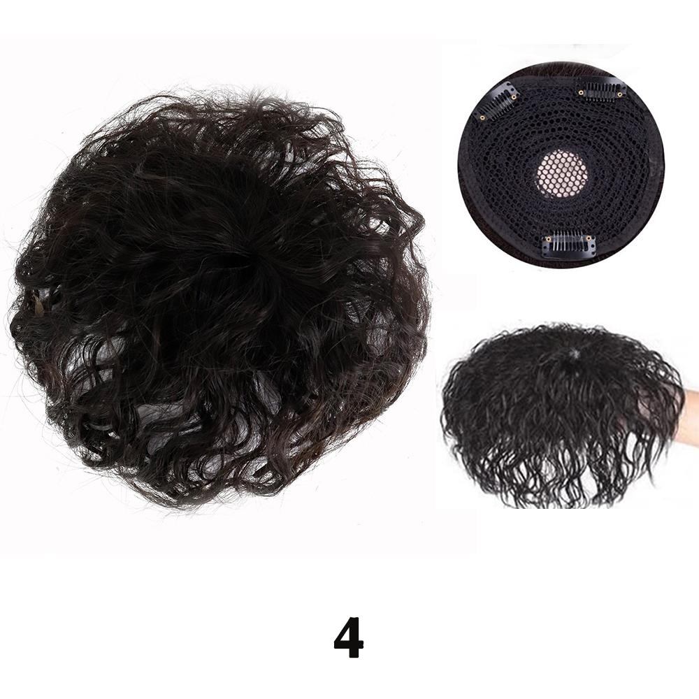 XINRAN Synthetic Short Curly Clip In Bangs Natural Hairpiece For Women Hair Pieces Bangs Toppers For Hair Loss
