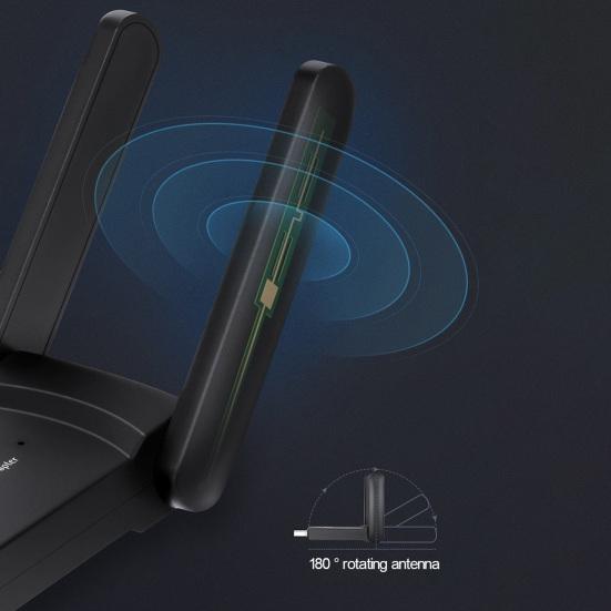 Network Card Compact No Heating Black WiFi Adapter 1300M 5G USB 3.0 WiFi Adapter Wireless Network Card Office Accessory