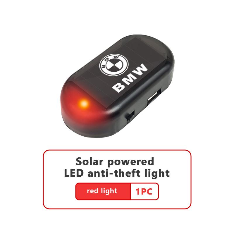 Mini LED Solar Power Car Warning Light Night Security Anti-Theft For BMW M Performance E36 E46 E60 E90 E91 E92 E93 F30 F20