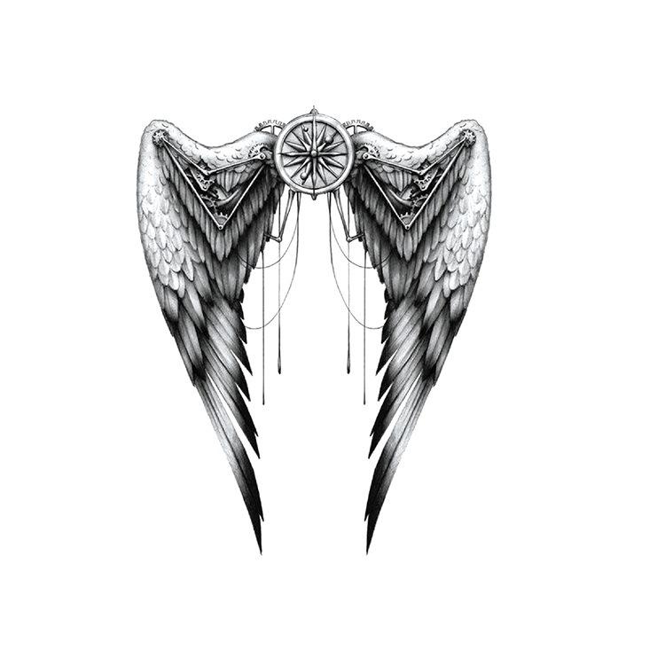 Наклейка на татуировку на руку с цветком, крылья ангела, череп, ветер, набор для переноса на воду, водонепроницаемая наклейка на татуировку