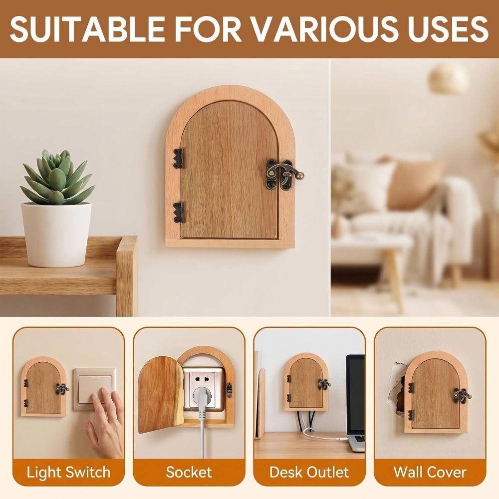 No-Drill Wood Outlet Cover Handmade Light Switch Cover Decorative Wall Outlet Protector Home Decor