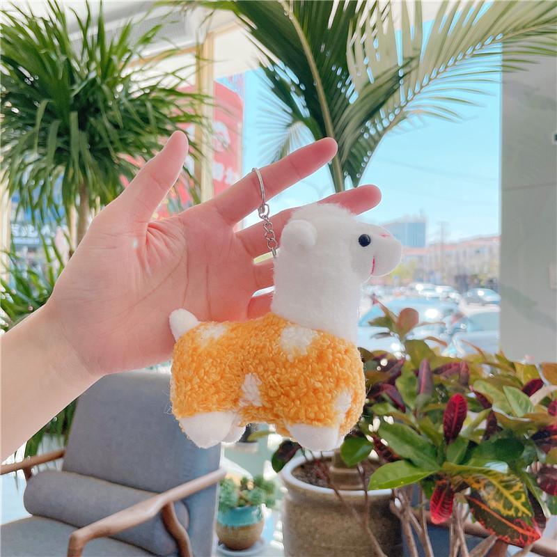 12cm Lovely Alpaca Plush Toy Soft Stuffed Cute Sheep Animal Dolls Plush Keychain Bag Pendant for Girls Kids Toys Birthday Gift
