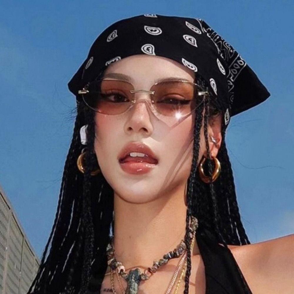 Sweet Y2k Print Turban Star Small Square Scarf Exquisite Printed Headscarf Music Festival