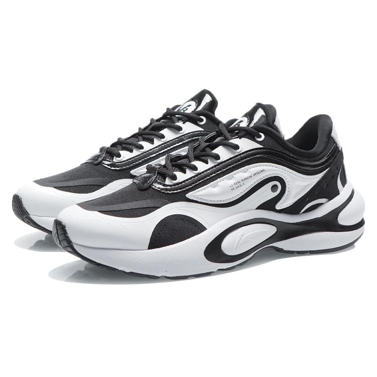 Li Ning V8 Амортизирующая поддержка Низкие беговые кроссовки Женские Черный Белый ARHR056-1