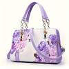 Floral Print Satchel Handbag Adjustable Crossbody Strap Shoulder Bag Purse for Women Daily Use Travel Work School and Casual Occasions