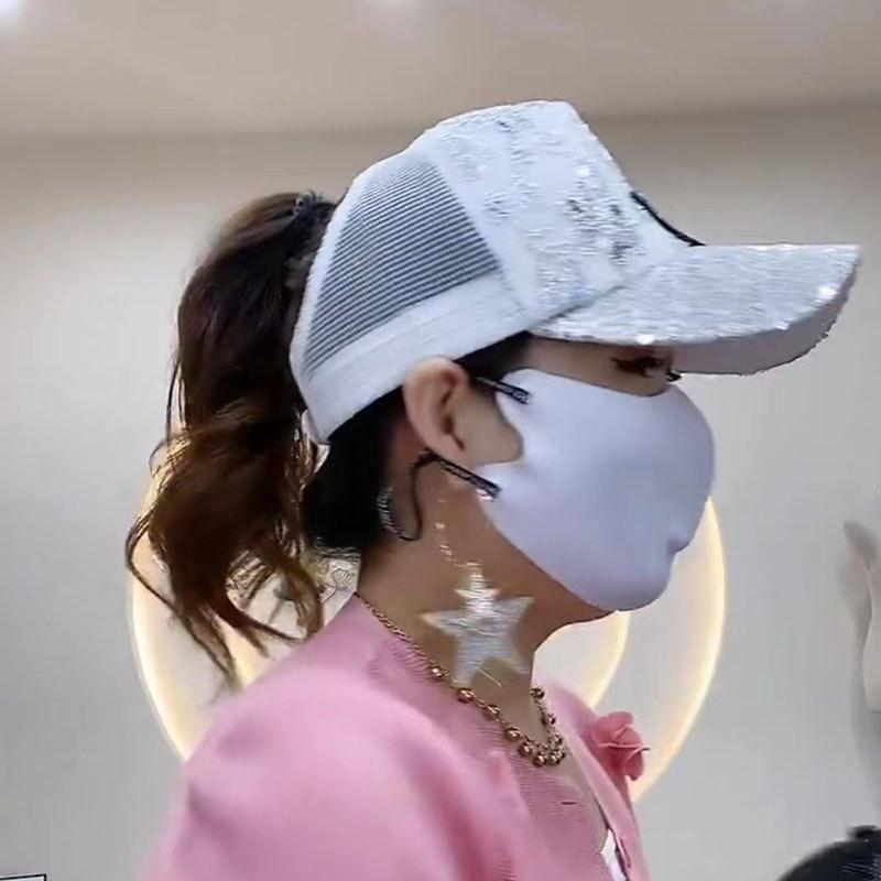 New Sun Hat Children's Summer Mesh Diamond Butterfly Baseball Cap Fashion Sun Protection Sun Cap