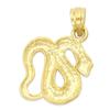 Solid Snake Pendant 10k or Zodiac Jewelry Year of the Snake Gift Gold [Golden Fire] Women's 14k, (10k)