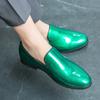 Fashion New Mens Patent Leather Shoes Fashion Glitter Green Loafers Shoes Men Casual Moccasin Shoes Man Slip On Flats Mocasines Hombre