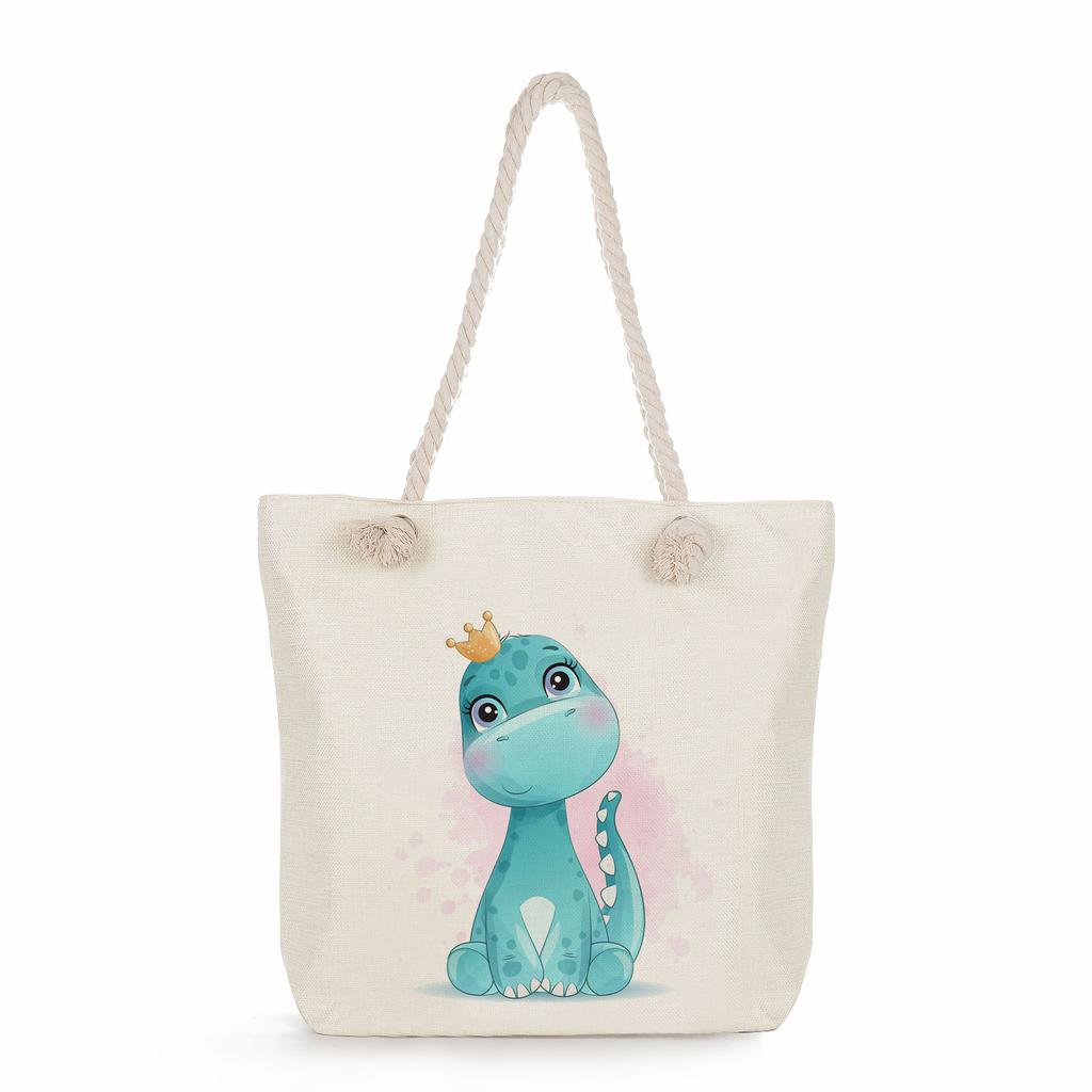 Animal print thick rope single-shoulder beach bag 7286 CLE