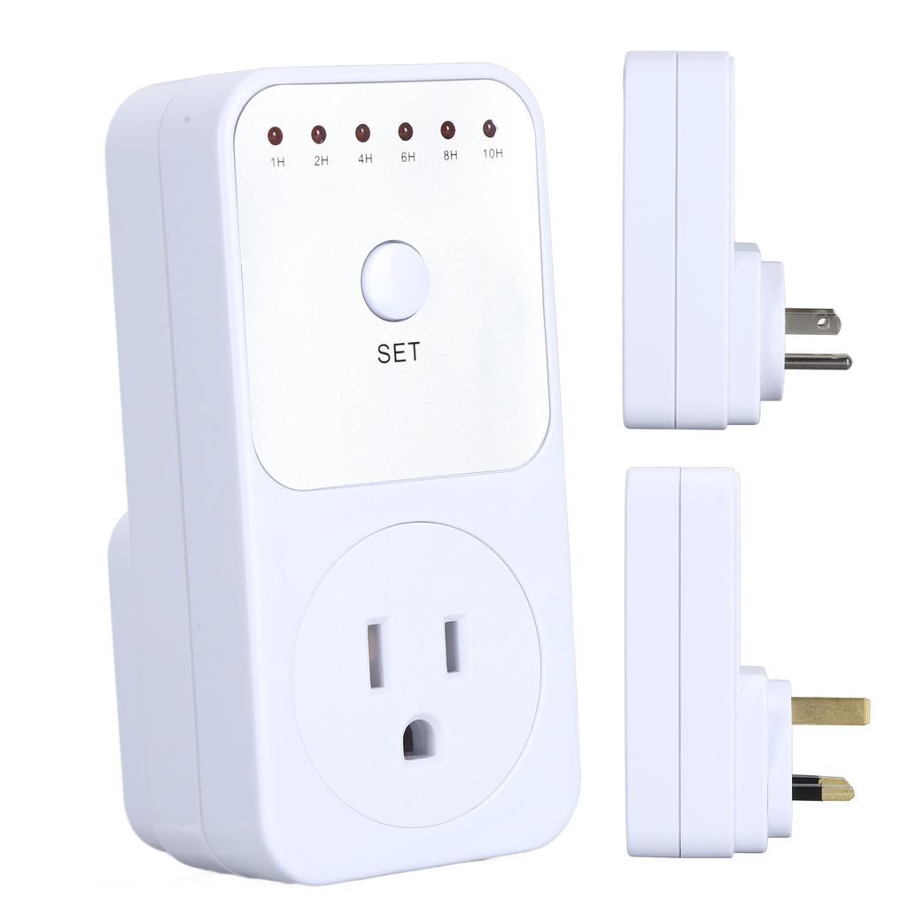 Countdown Timer Socket 1 2 4 6 8 10 Hour Options Auto Shut Off Outlet Countdown Timer for Lamps Fans