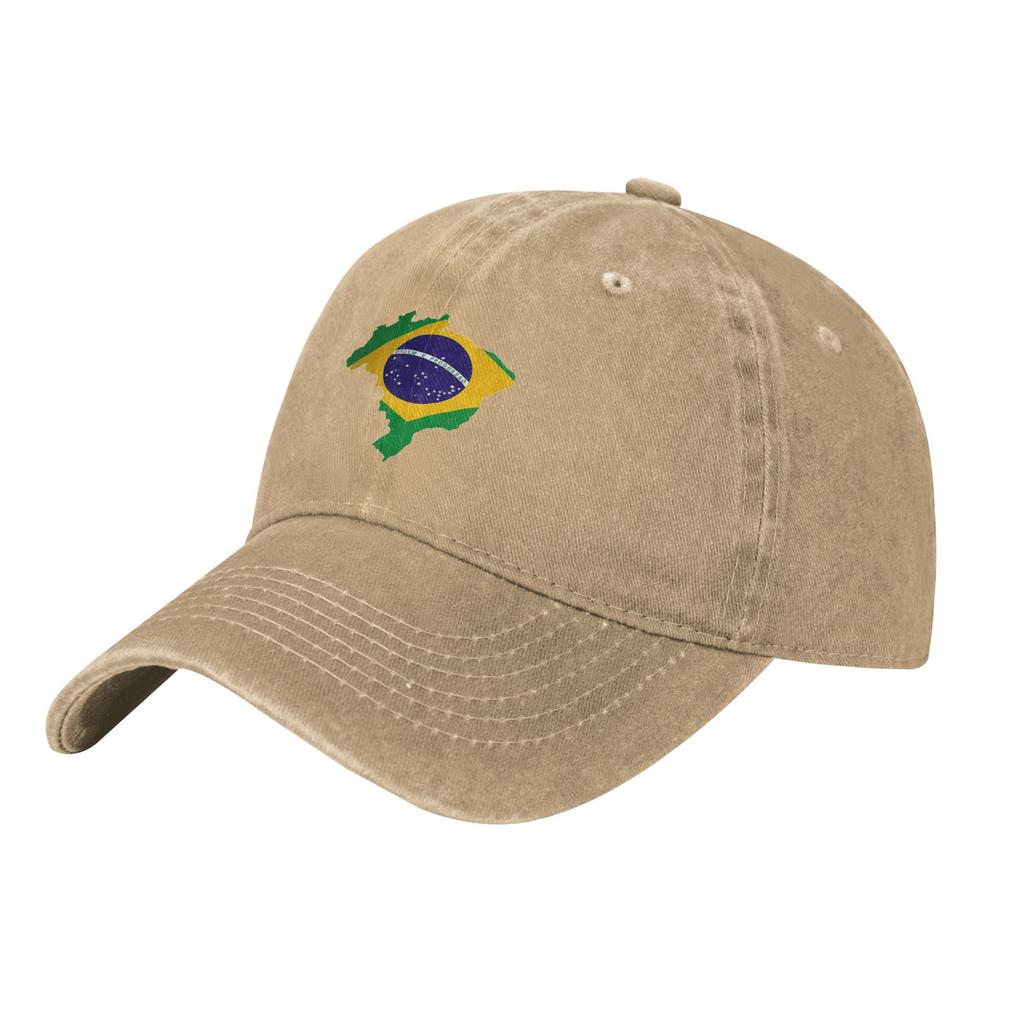 Brazil Flag Map Vintage  Men Women Baseball Caps  Distressed Denim Hats Cap Vintage Outdoor Running Golf Soft Snapback Hat