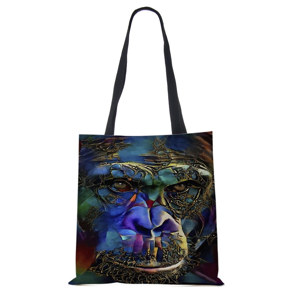 Холщовая сумка-тоут с принтом леопардовой совы, многоразовая повседневная сумка-шоппер, 2022, женские дорожные школьные складные пляжные сумки