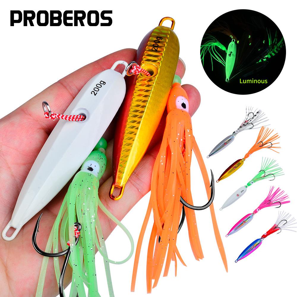 Deep Sea Lead Plate Noctilucent Beard Man Squid Hook Slow Shake Yan Yue Lure Bionic Artificial Bait Sea Fishing Trolling Bait