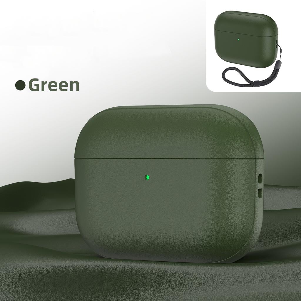 Для AirPods Pro 3 Чехол Текстура кожи Полная защита корпуса Для Airpods Pro 3-го поколения Чехол-накладка со шнурком и набором для чистки