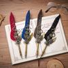 European Steampunk Quill and Ink Set with Wax Seal - Retro Fountain Pen Gift Box for Birthdays