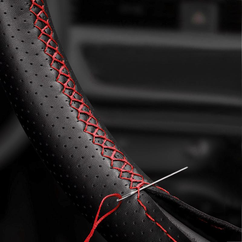 For Nissan Qashqai X-Trail Micra Leaf Rogue Sport 2018- Altima Car Steering Wheel Cover Perforated Leather