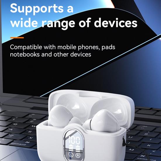 Беспроводные наушники Светодиодный индикатор питания IPX 4 Водонепроницаемый HiFi звук Увеличенный срок службы батареи Bluetooth-совместимые наушники 5.3