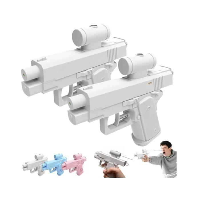 Pistolet à eau - Prank bidirectionnel - Jets avant et arrière - Portée jusqu'à 8 m - Blanc (enfant)