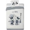 Duvet Cover Set - HOMEROKK - Mickey and Minnie - 140x200 Cm - Fitted Sheet 90x190 - White