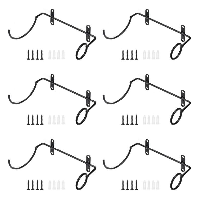 6pcs Iron Wine Bottle Rack Wall Mounted Wine Display Holder for Kitchen Bar Home Decoration Single Champagne Storage