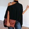 Women Blouse Pullover Baggy Batwing Sleeve Blouse Top Streetwear for Daily Wear