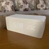 2025 Sound Control LED Digital Alarm Clock Wooden Design Thermometer Qi Wireless Charging Pad Desk Clock