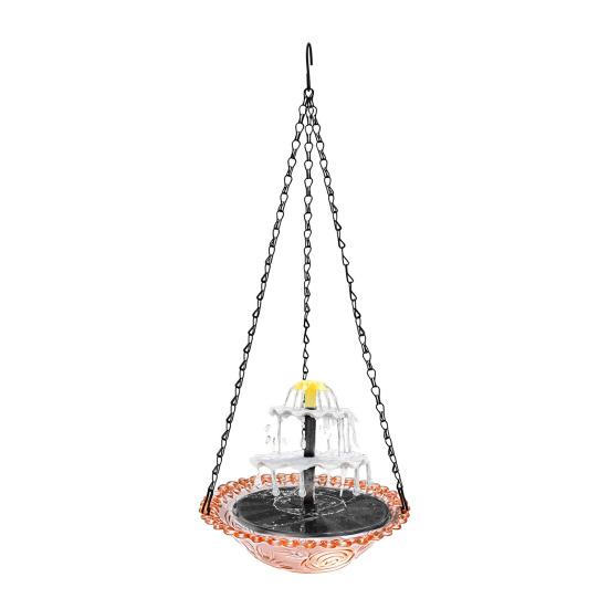 Yousheng Solar Bird Bath Fountain, 3-Tier Cascading Fountain Hanging Bird Bath, Solar Powered Outdoor Hummingbird Bath Fountain, for Garden Backyard