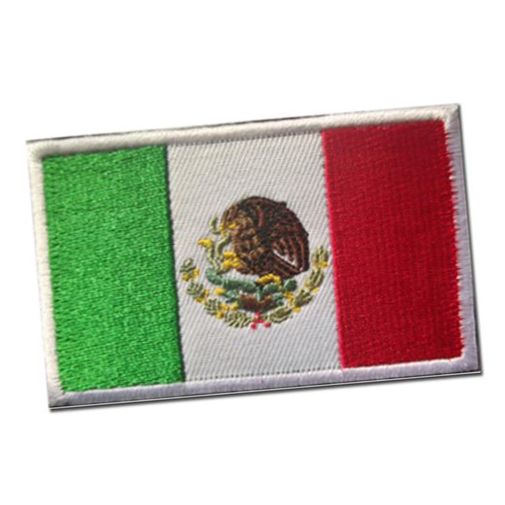 Mexico Flag Patch Exquisite Sewing Embroidered Iron On Patches for Clothes Pants Jackets Backpacks