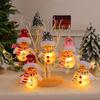 Lighted Snowmen Figurine Christmas Tabletop Ornament Snowman Doll Battery Operated Decoration Snowman for Holiday Table Decor Xmas Tree