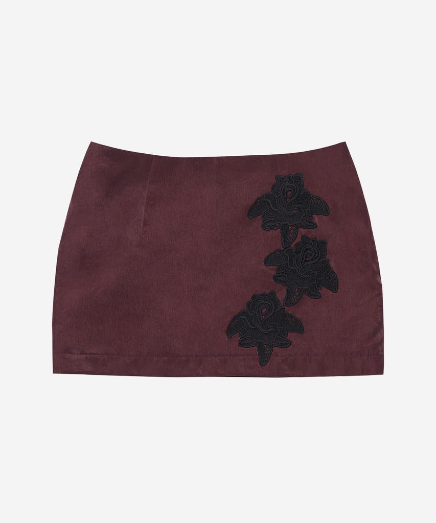 Darling Your Bad Rose Satin Mini Skirt #Wine