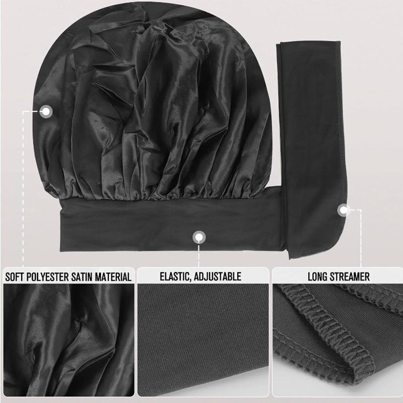 Women Satin Bonnet Long Hair Care Sleep Hat Cap Night Silk Feel Head Wrap Turban