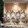 Деревянный фон Ромашка Бабочка Шторка для душа Машинная стирка Всесезонная Водонепроницаемая Защита от посторонних глаз Сельский дизайн Натуральный