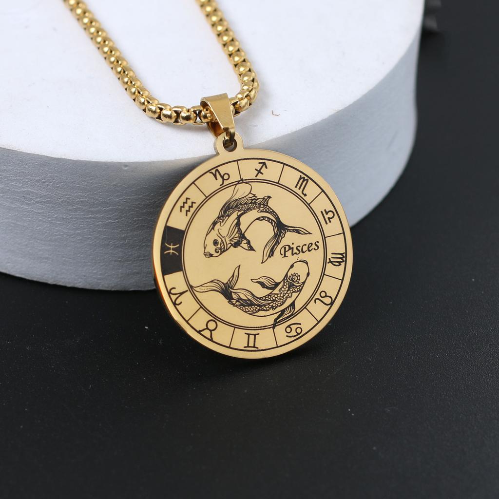 Ожерелье со знаком зодиака для мужчин и женщин лучшему другу, собачьи жетоны, подарок на день рождения, ожерелье с 12 созвездиями, кулон, ювелирное изделие для пары, подарок