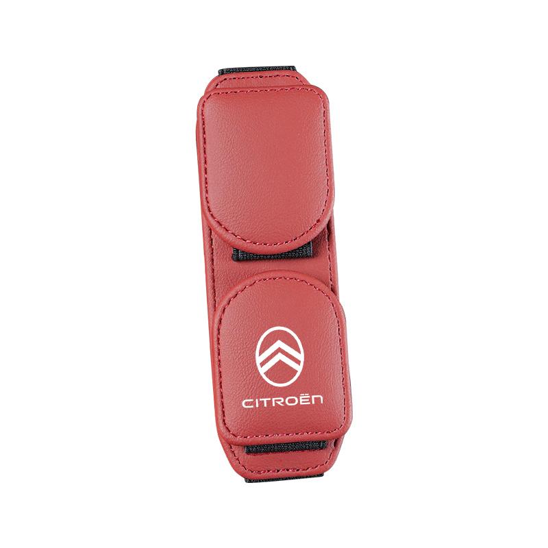 Leather Car Sun Visor Glasses Clip Eyeglass Holder Sunglasses For Citroen C5X e-C4 X e-C3 C4 C3 C5 Berlingo C-Elysee C-Crosser akr256
