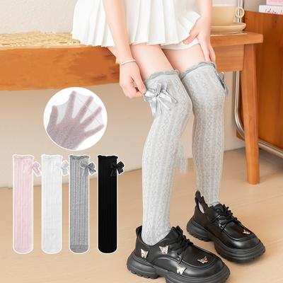 Мягкие детские гольфы для девочек, милые модные леггинсы JK Bow, хлопковые летние детские школьные носки