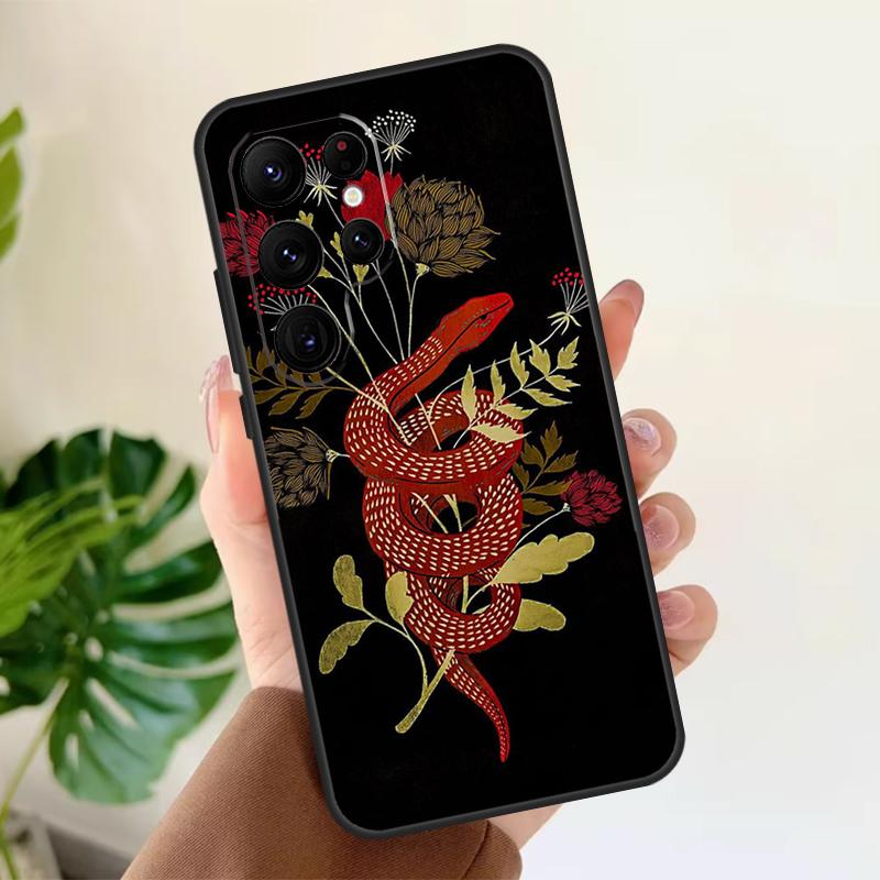 Мягкий чехол 'Цветок змеи' для Samsung Galaxy S25 S24 S23 S22 S21 Ultra S9 S10 Plus S23 FE S24 FE Чехол для телефона