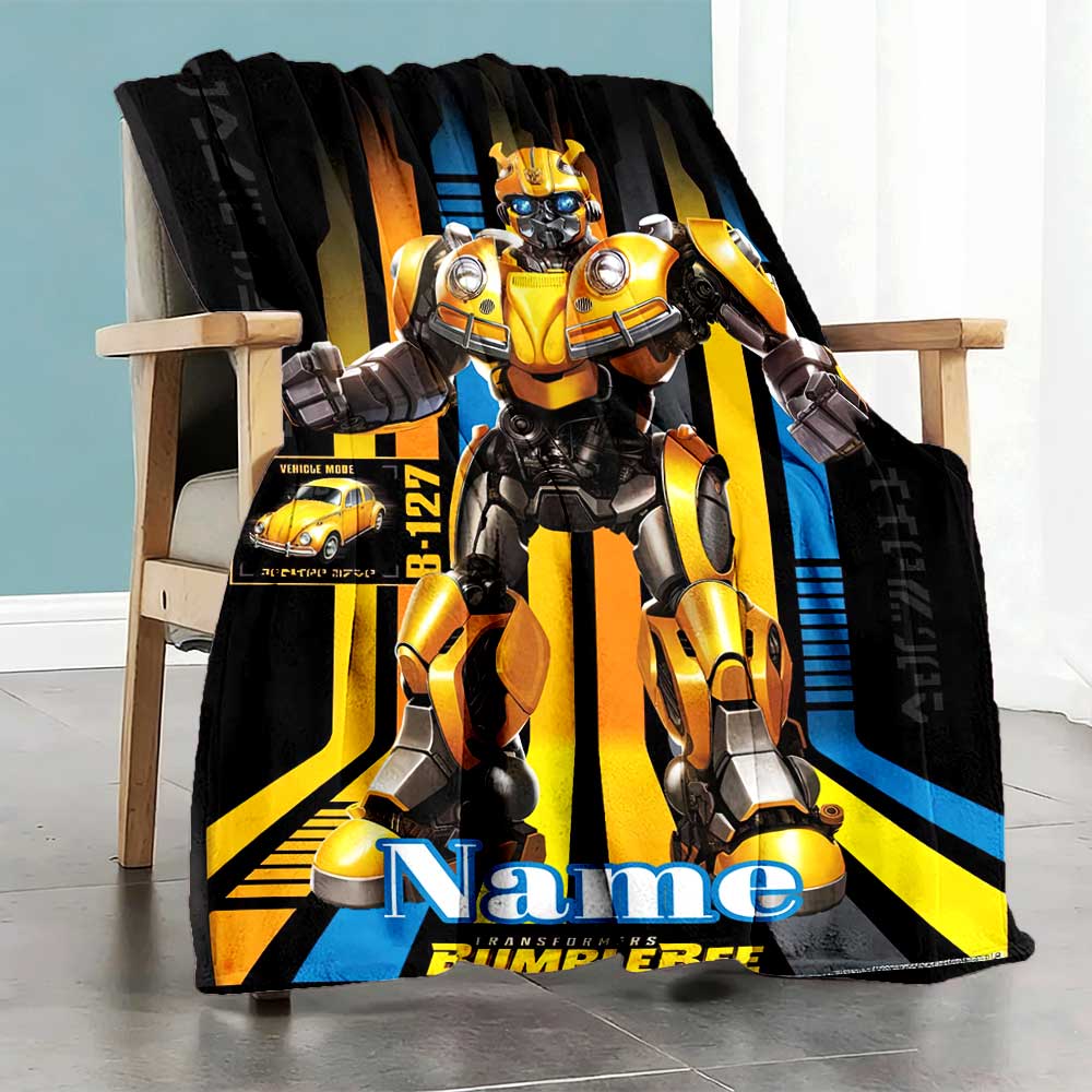 Transformers Fans (17) Personalized Name Blanket Cozy Customizable Blanket Ultra-Soft Versatile for Bed Home Decor Picnics Living Room