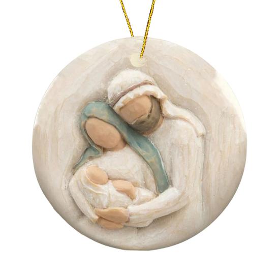 Christmas Ornament for Horse Lovers Hugging Horse Acrylic Pendant Christmas Tree Hanging Decoration Holiday Gifts for Girls Women Cowgirls